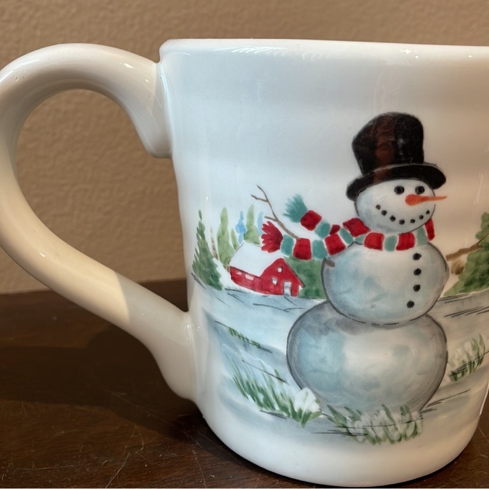 Maxcera Coffee Mugs Set Of 2 Cups New Christmas Trees Snowman Family - Picture 6 of 6